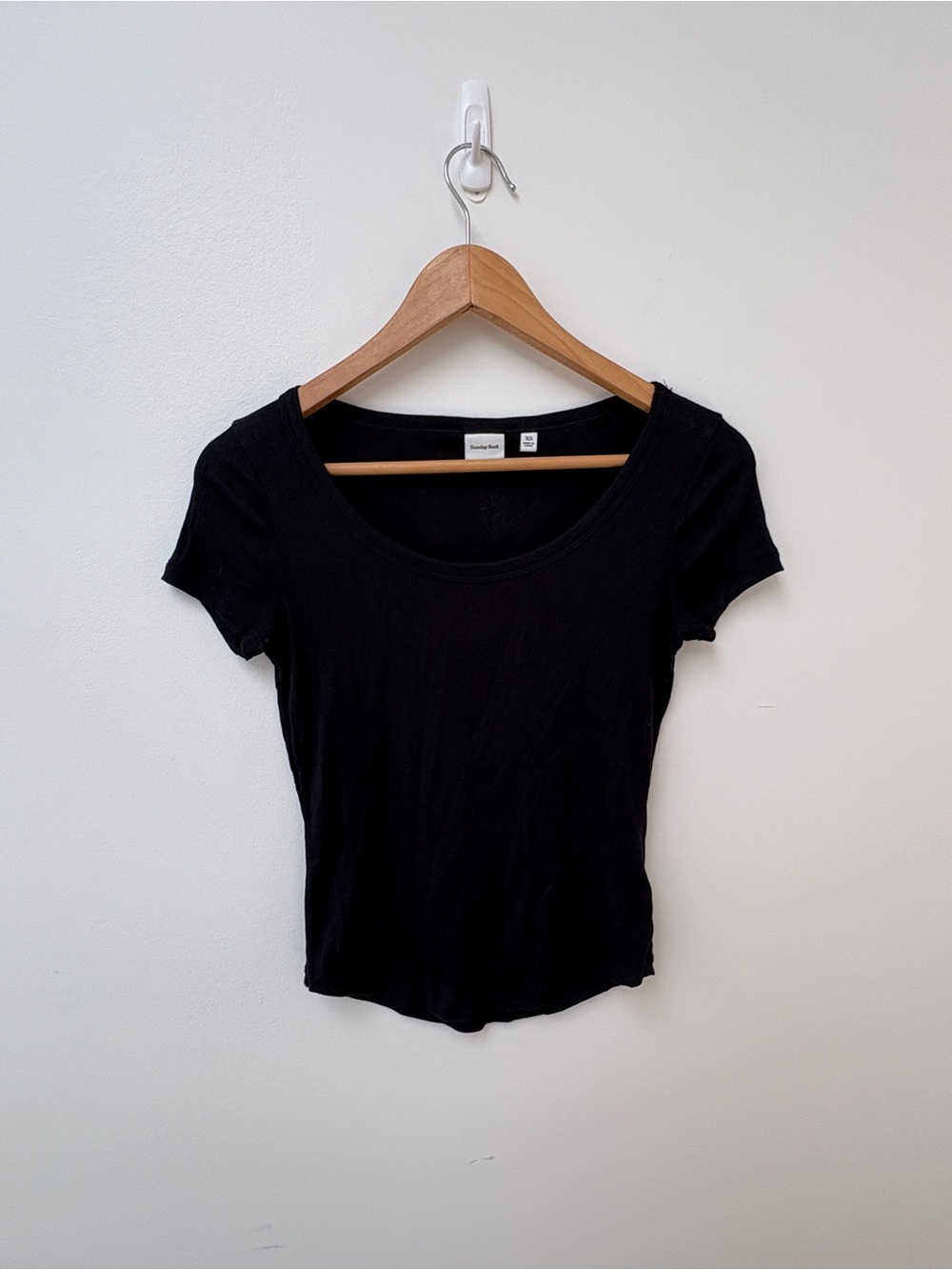 Sunday Best Black Scoop Neck Short Sleeve Tee